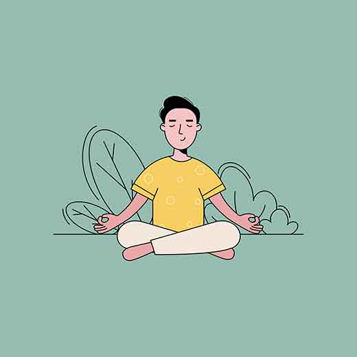 Man Meditating Illustration
