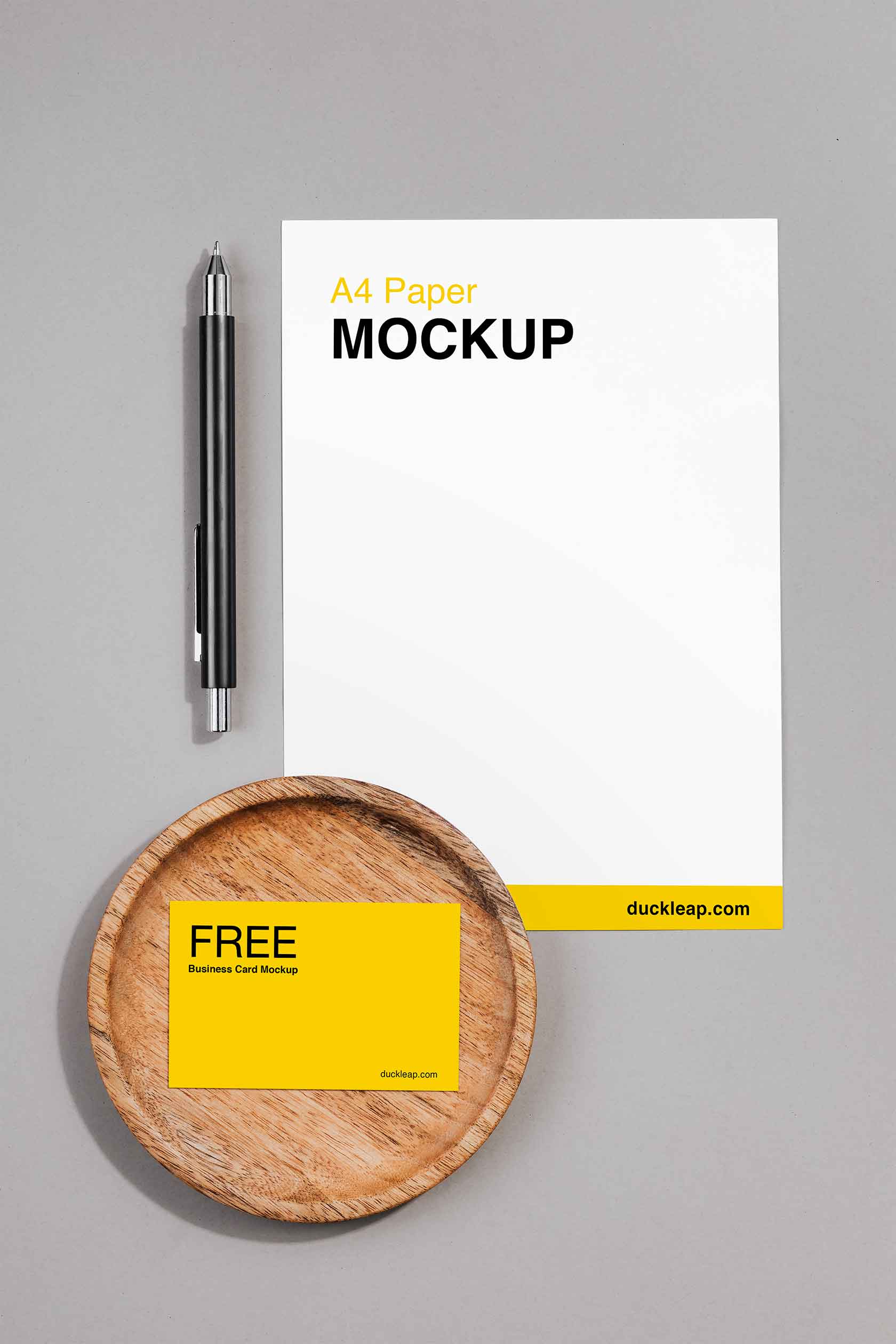 A4 Paper and Business Card Mockup