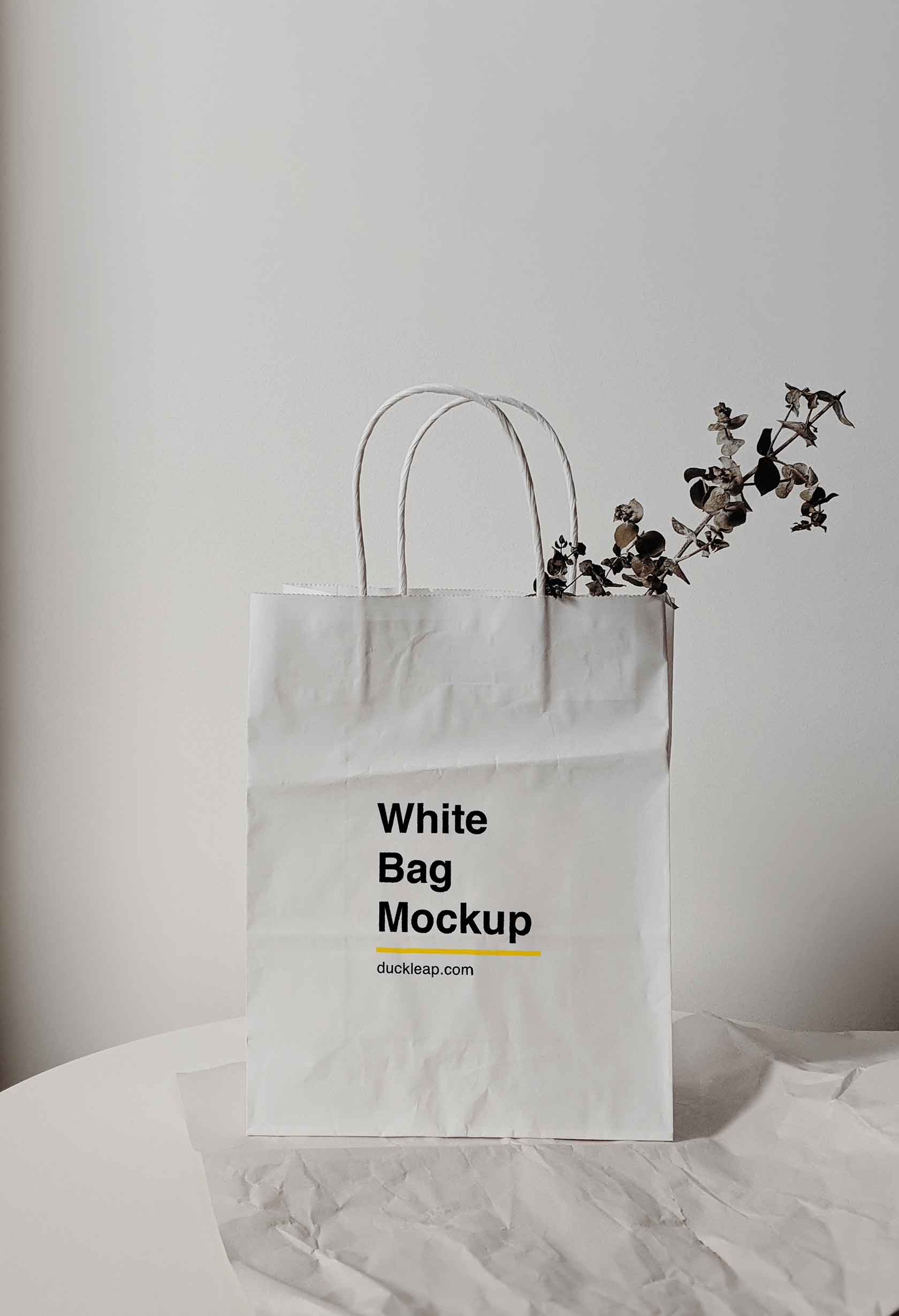 White Paper Bag Mockup