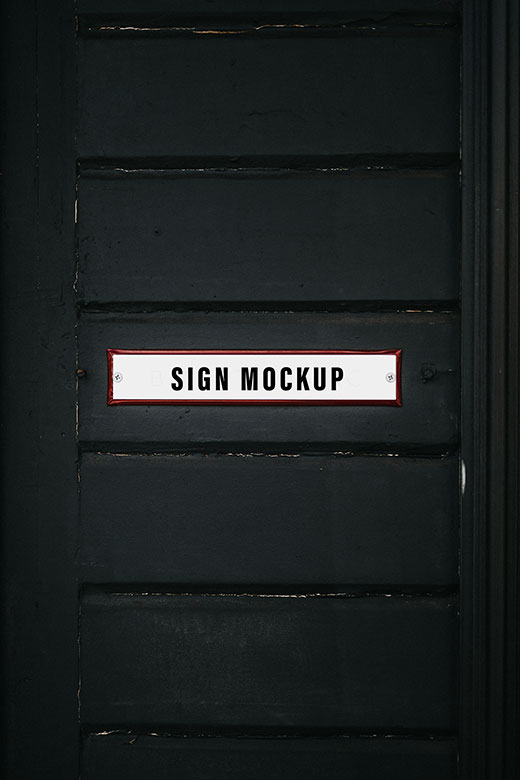 Free Door Sign Mockup