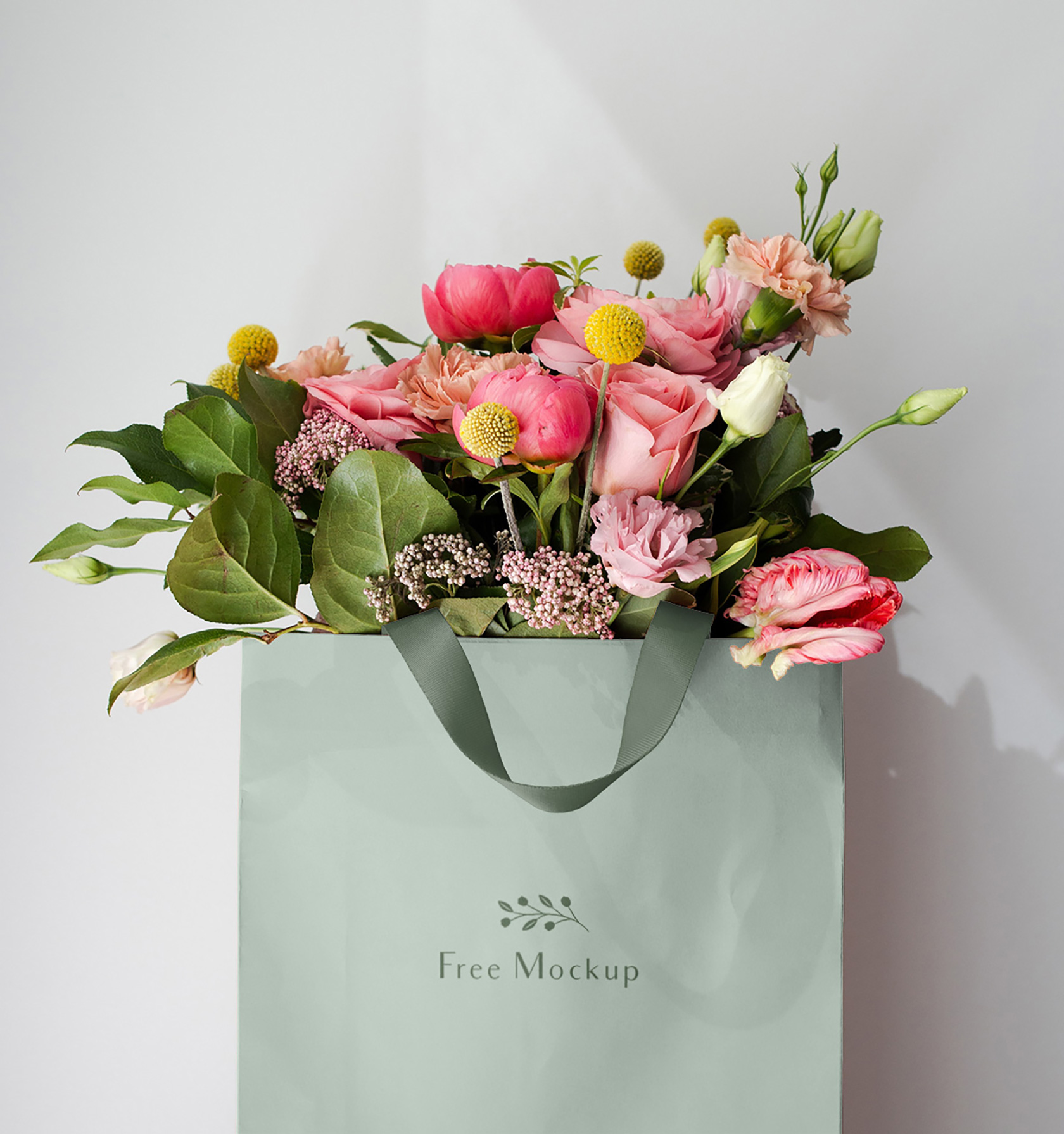 Free Flowers Bag Mockup