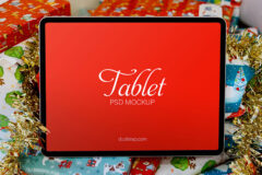 Free Christmas Theme Tablet Mockup