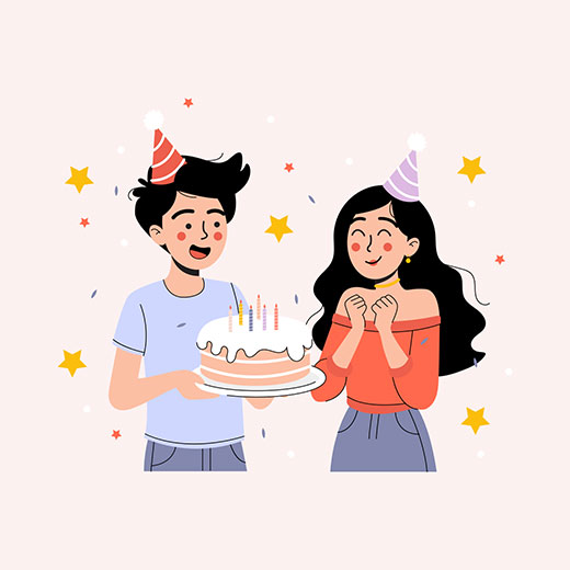 Free Girl Birthday Celebration Illustration