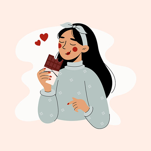 Free Girl Eating Chocolate Illustration